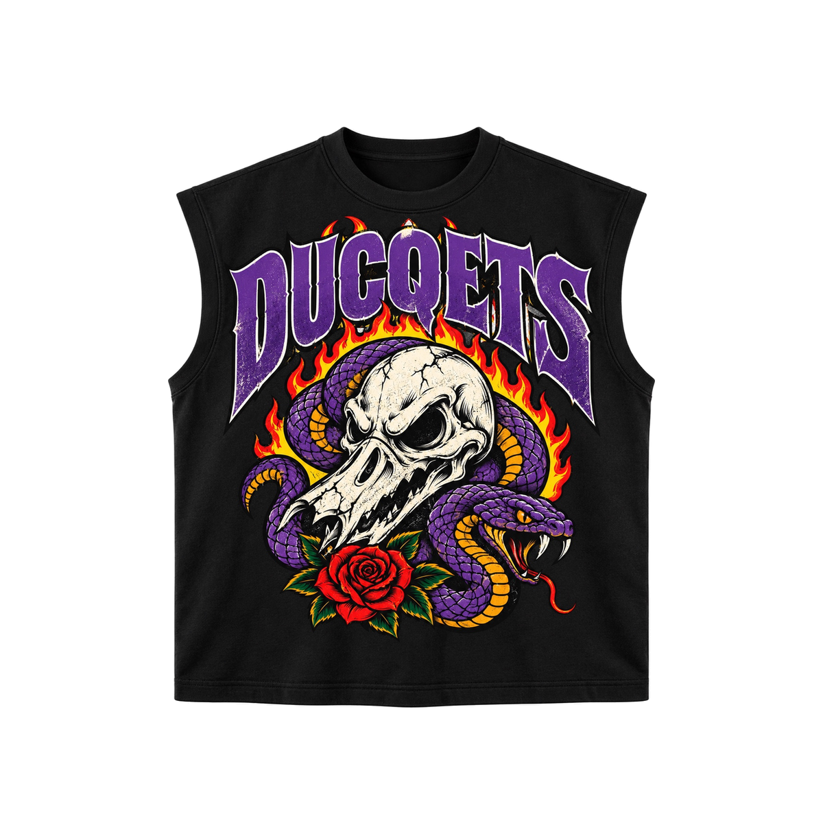 Duck Skull / Purple Snake / Rose Sleeveless